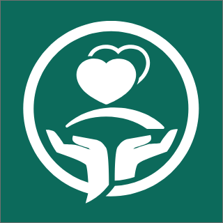 Shepherd Village's Caring Community Circle logo that has two open hands holding a heart