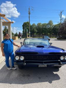 Michelle with convertable